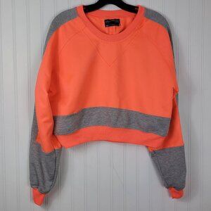 Without Walls UO Neon Orange/Gray Cropped Long Sleeved Top SZ Medium